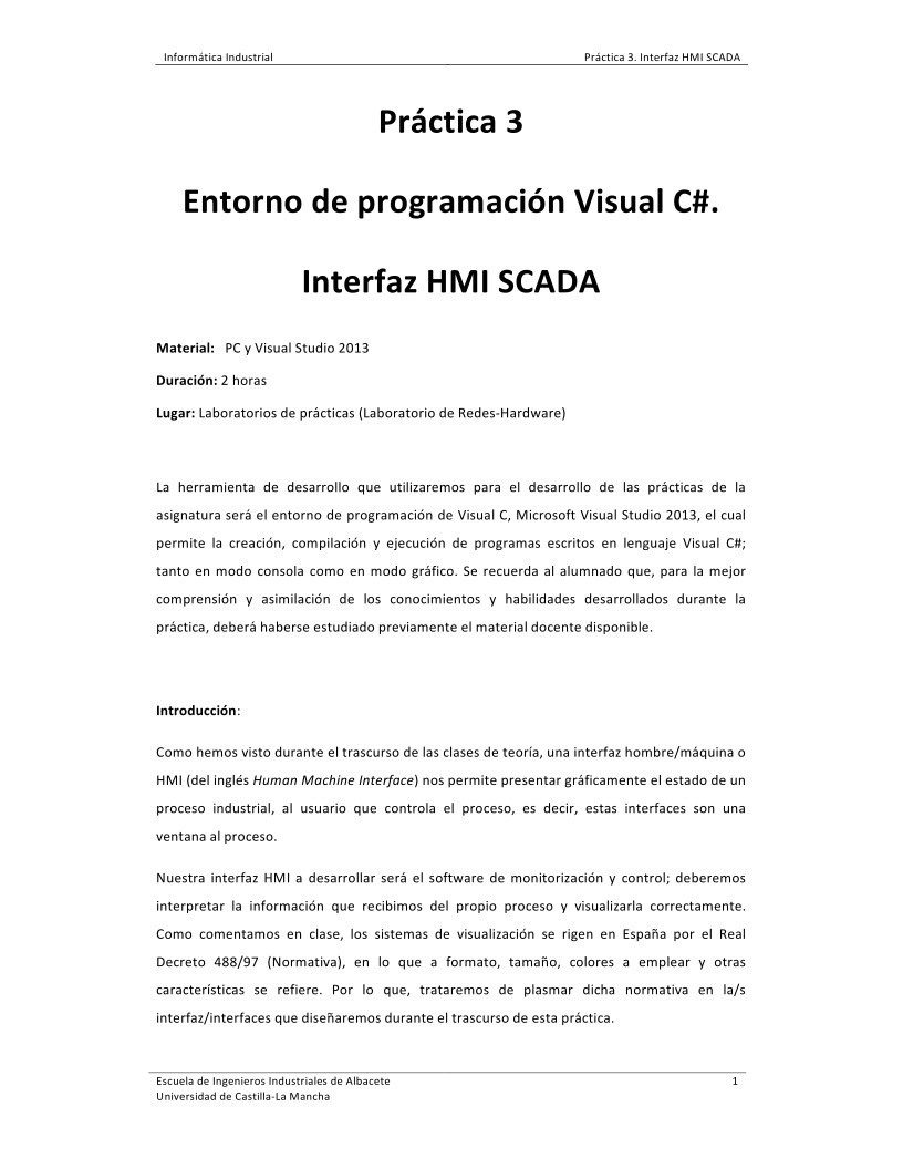 Imágen de pdf Práctica 3. Componentes visuales SCADA